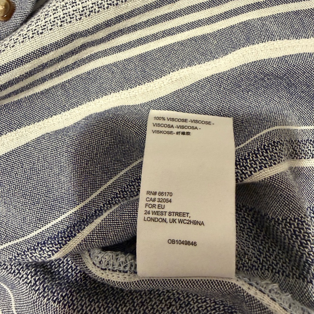 Maeve Navy and White Striped Long-Sleeve Button-Up Shirt‎ - Picture 7 of 7